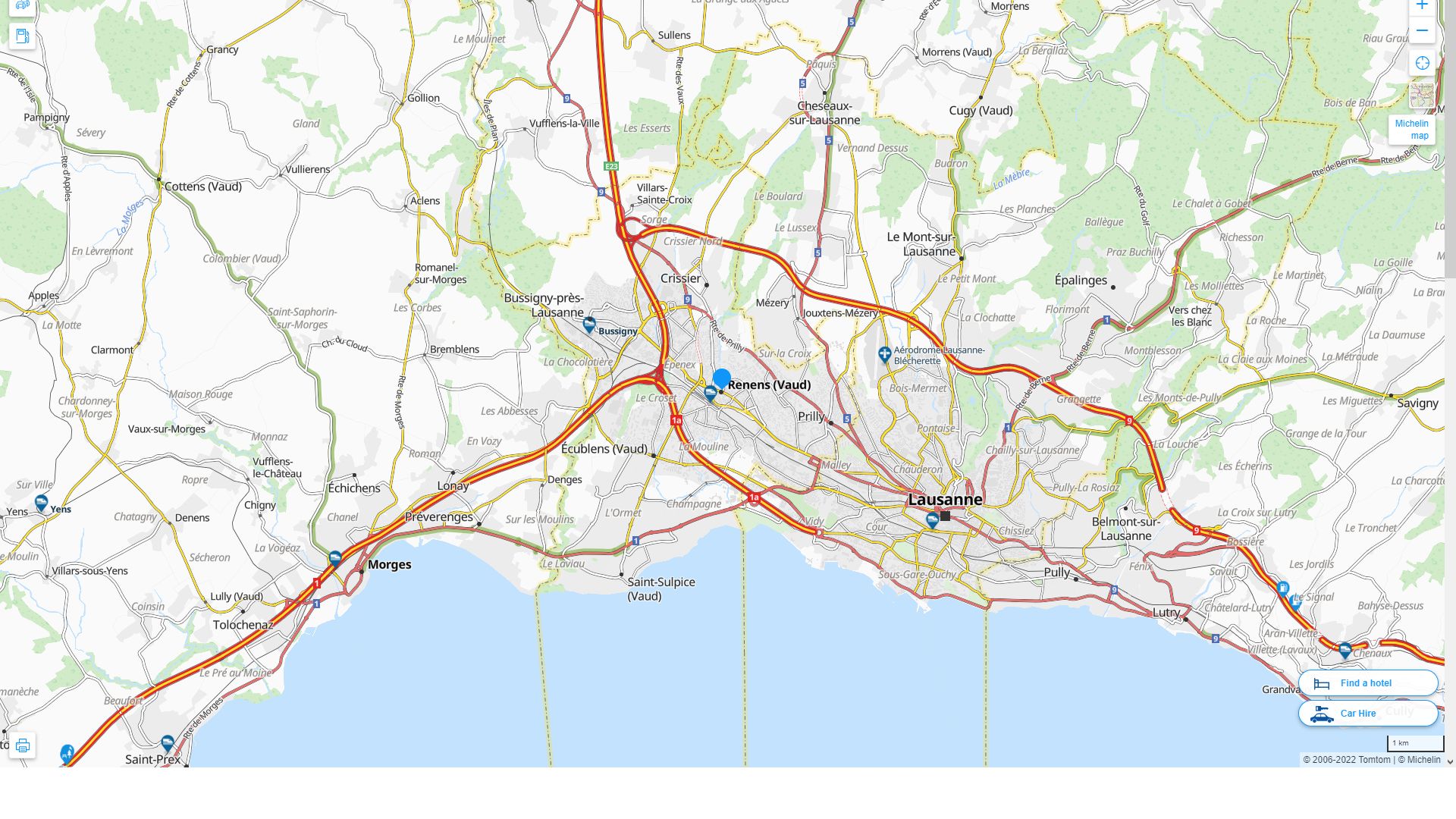 Renens Suisse Autoroute et carte routiere